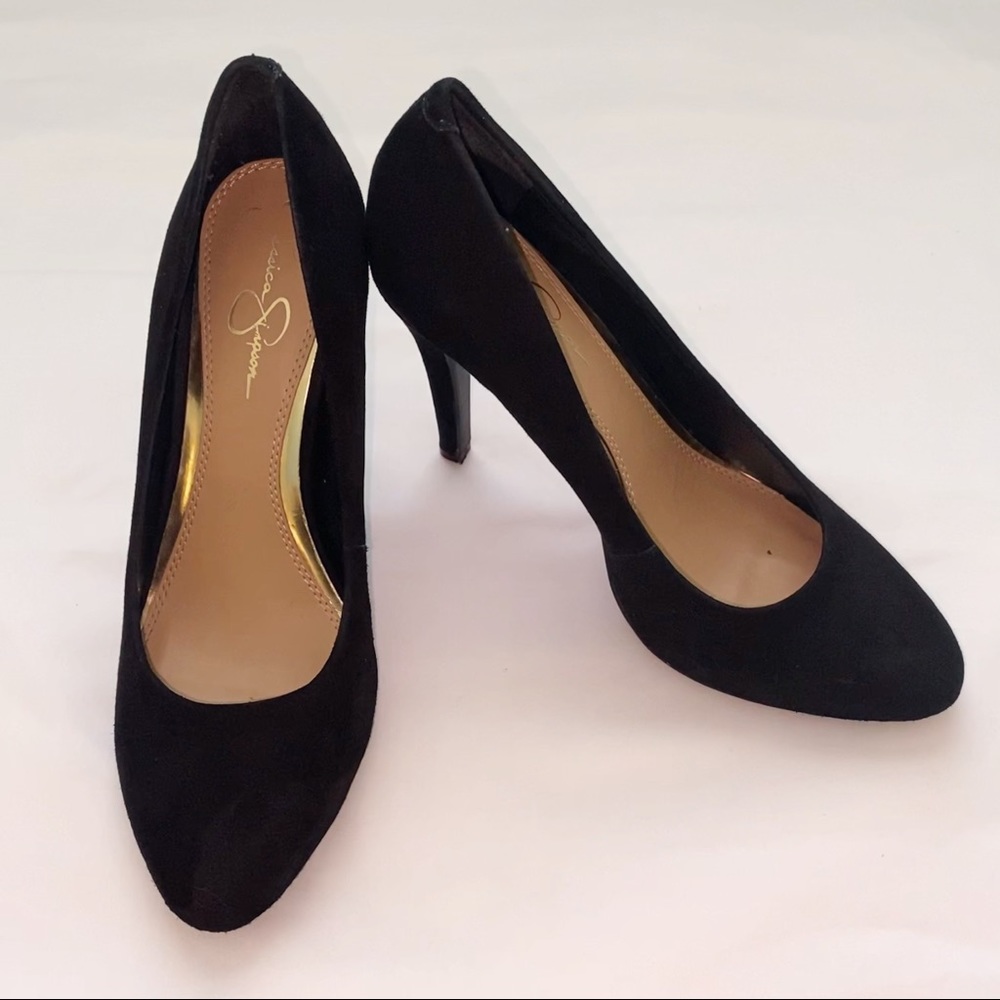 Jessica Simpson Black Suede Heels - Picture 1 of 6